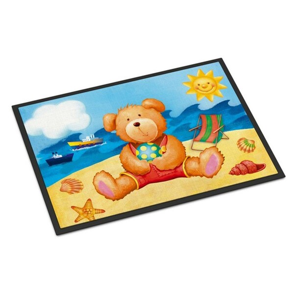 Carolines Treasures Teddy Bear on the Beach Indoor or Outdoor Mat, 24 x 36 in. APH0088JMAT - main